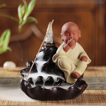 Load image into Gallery viewer, Incensory Buddha Statue Incense Cones Ceramic Censer Holder Burner Backflow Incense Burner Smoke Home Decor A $
