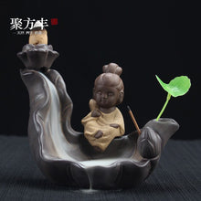 Load image into Gallery viewer, Incensory Buddha Statue Incense Cones Ceramic Censer Holder Burner Backflow Incense Burner Smoke Home Decor A $
