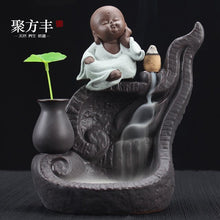 Load image into Gallery viewer, Incensory Buddha Statue Incense Cones Ceramic Censer Holder Burner Backflow Incense Burner Smoke Home Decor A $
