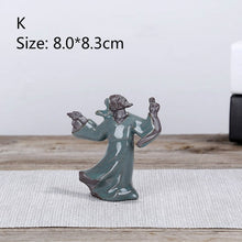 Load image into Gallery viewer, Bonsai Fairy Garden Ornament Ceramic Figure Ge Yao Zen Meaning Little Monk Micro Landscape Home Decoration Accessories Tea Pet
