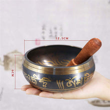 Load image into Gallery viewer, Tibetan Bowl Sing Bowl Nepalese Buddhist Tibetan Chanting Yoga Meditation Bowl Buddhist Sound Therapy Bowl Copper Religion Carft
